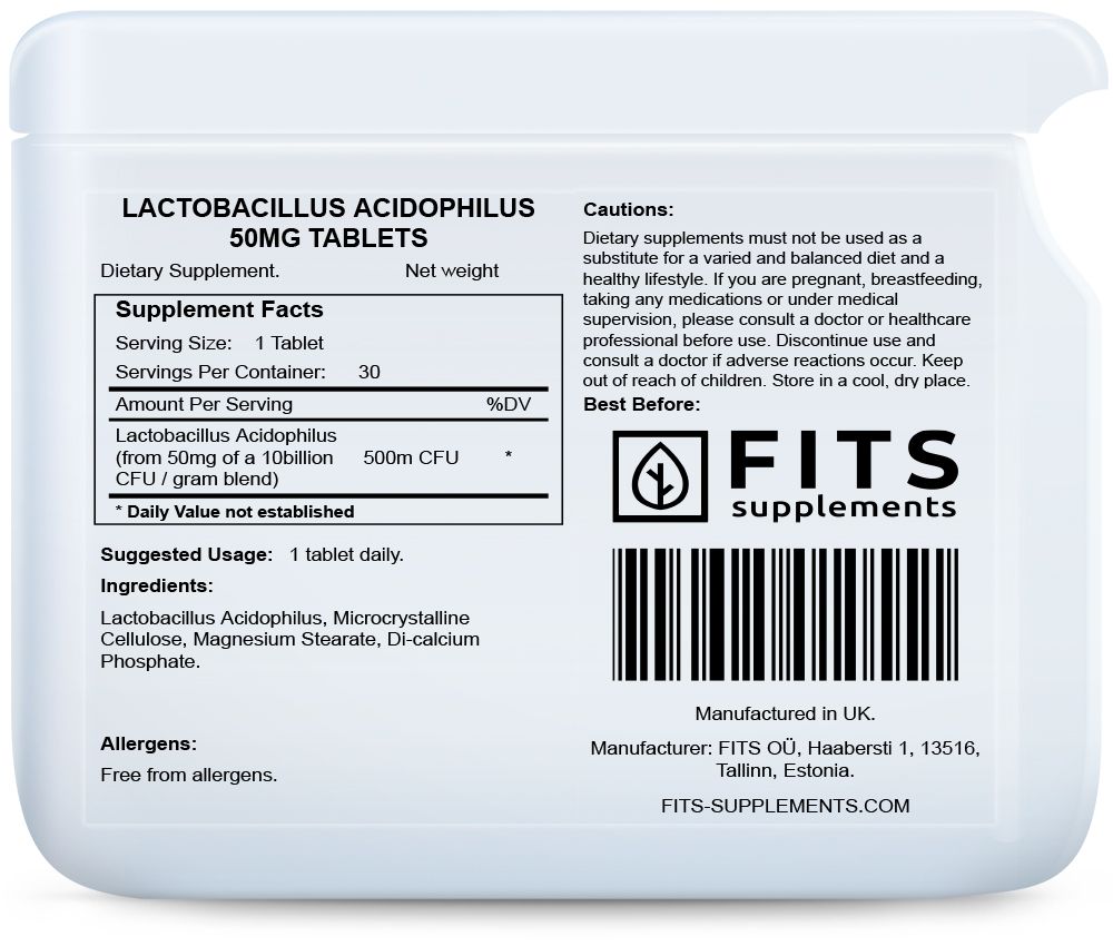 Lactobacillus Acidophilus 50mg 30 tabliet