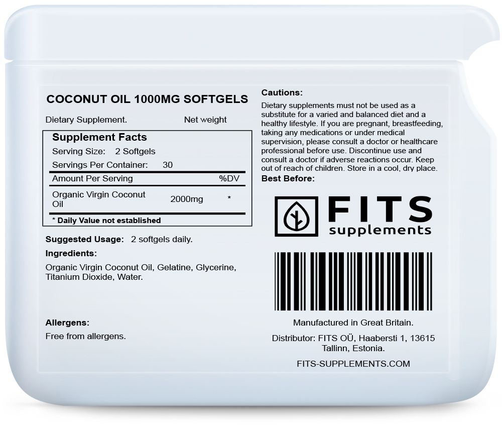 Kokosový olej 1000mg 60 mäkkých kapsúl