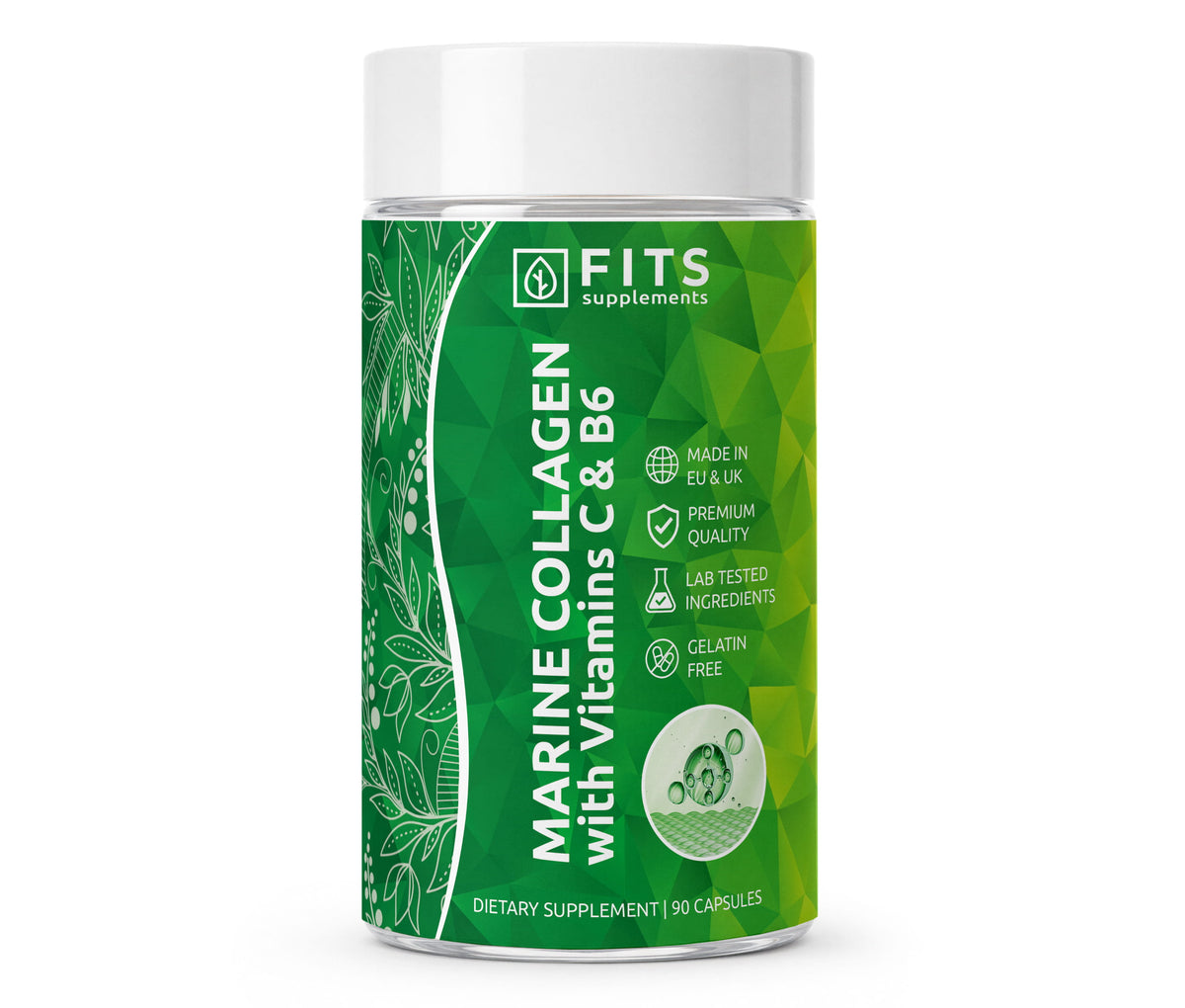 Marine Collagen, Vitamin C and Vitamin B3 90 capsules