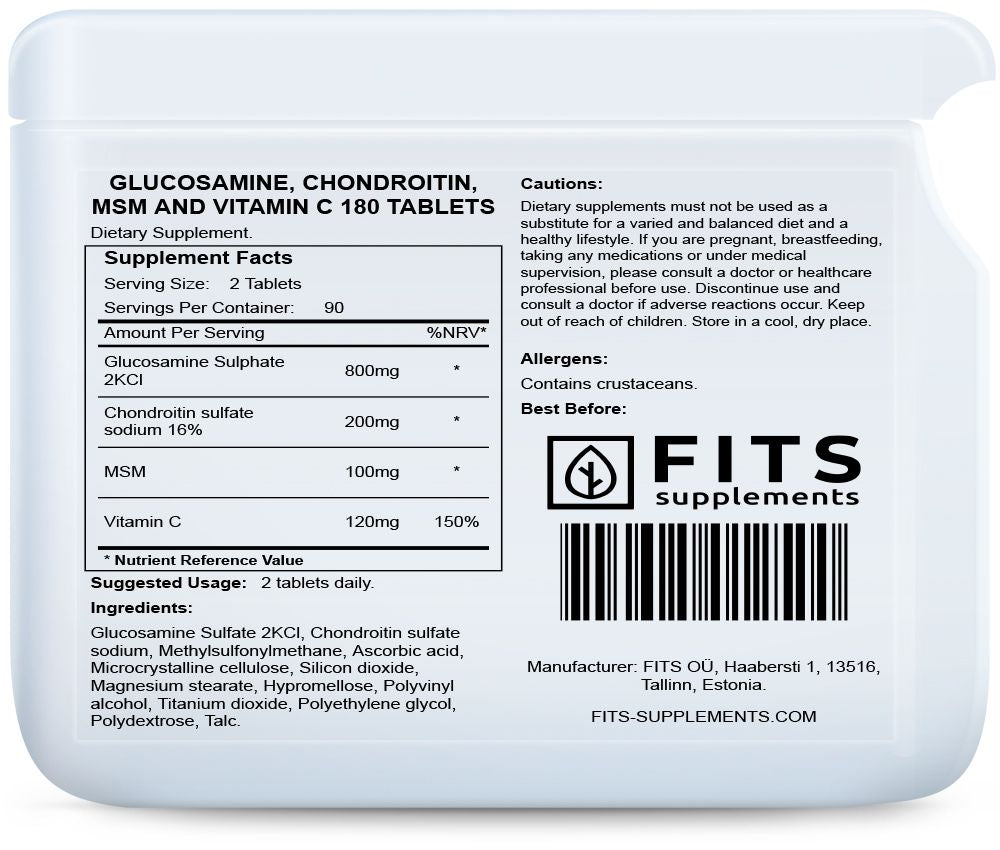 Glukozamín, chondroitín, MSM a vitamín C 180 tabliet