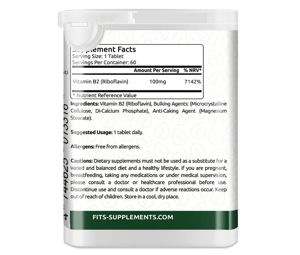 Vitamín B2 100mg (Riboflavín) 60 tabliet