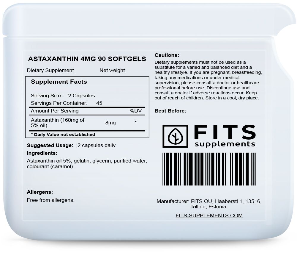 Astaxantín 4mg 90 mäkkých kapsúl