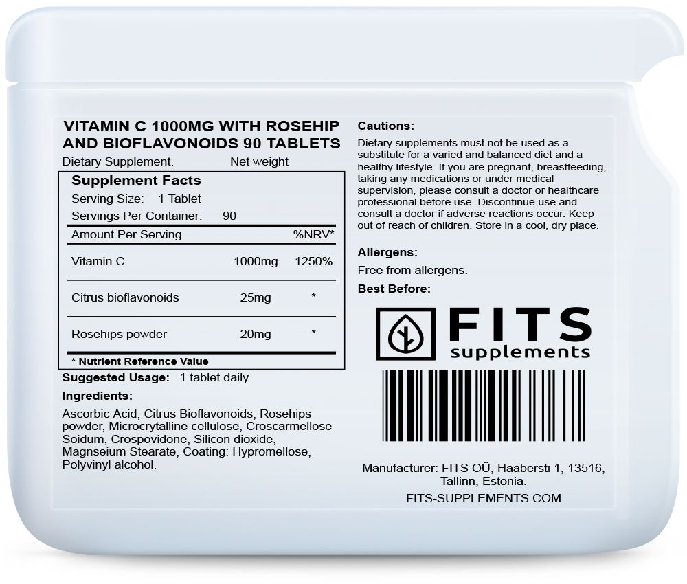 Vitamín C 1000mg s šípkami a bioflavonoidmi 90 tabliet