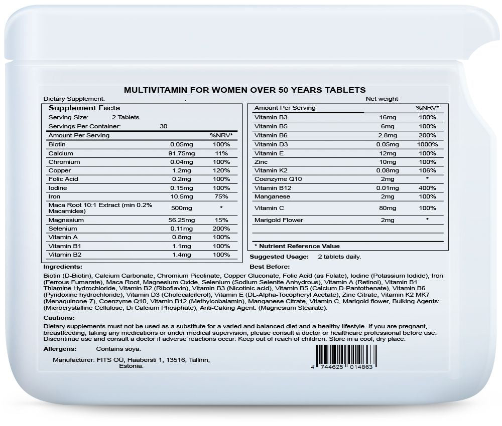 Multivitamín pre ženy nad 50 rokov 60 tabliet