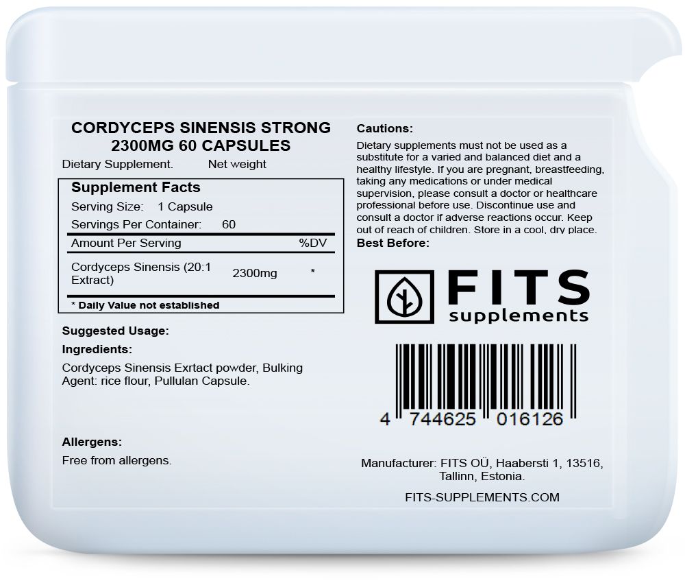 Cordyceps Sinensis Silný 2300mg 60 kapsúl