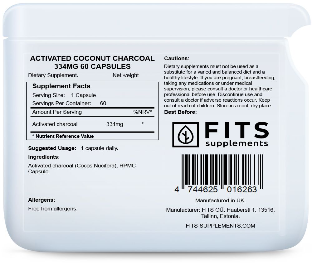 Aktivované kokosové uhlie 334mg 60 kapsúl